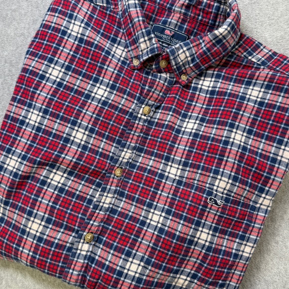 Vineyard Vines Other - Men's Vineyard Vines 2XL Plaid Flannel Shirt‎ Red Blue Classic Fit Tucker